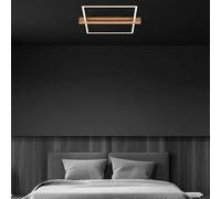 Briloner Moldura LED ceiling light, 43x35 cm, wood, metal, black