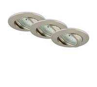 BRILONER Nickel 3x5.5W 3 Pack LED Recessed Light in Metallic Silver Briloner Metallic Silver