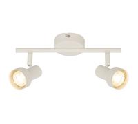 BRILONER Off-white 2 Light Adjustable Metal Ceiling Spotlight for GU10 Bulbs in White Briloner White