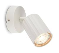 Briloner - Wall Light, 1-Way Adjustable Spotlight, GU10, max. 9W, Wall Lamp, Bedside Table Light, Lounge Wall or Ceiling Lights, Reading Wall Light Bedroom, Kitchen, 8x8x12.5 cm, Off-White