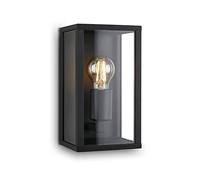 BRILONR - Outdoor lights with glass pane, IP44 waterproof, E27 max. 12 watt, 26x14x13.5 cm, wireless wall lights, outdoor wall lights, outside lights, garden lights, outdoor light, black