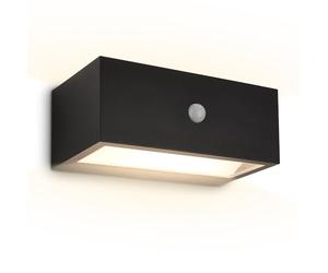 BRILONER - Outdoor Wall Light with Motion Sensor, Cordless, Dimmable, IP44 Splash-Proof, USB-C Charging, 3000 K, Memory Function and Timer, Battery Wall Light, Battery Lights, 18.5x9.5x7.5 cm, Black