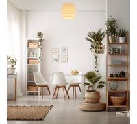 Briloner Papper ceiling light, natural colour, Ø 30 cm, raffia, E27