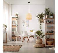 Briloner Papper pendant light, 1-bulb, natural colour, raffia, E27