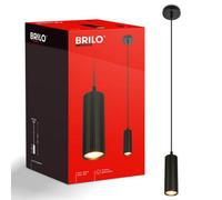 Briloner Pendant Ceiling Light Black Gu10 Max 9W Adjustable Drop Lamp Ribbed Finish Dining Kitchen