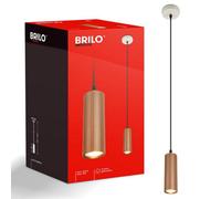 Briloner Pendant Ceiling Light Coffee Gu10 Max 9W Adjustable Drop Lamp Ribbed Finish Dining Kitchen