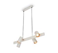 BRILONER - Pendant Light with spotlights, Adjustable, 4X GU10 Socket, Ceiling Light, Pendant Lights for Kitchen, Dining Room, Hanging lamp, 80 x 24.9 x 120 cm, Light Grey-Coffee