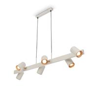 BRILONER - Pendant Light with spotlights, Adjustable, 6X GU10 Socket, Ceiling Light, Pendant Lights for Kitchen, Dining Room, Hanging lamp, 110 x 24.9 x 120 cm, Light Grey-Coffee