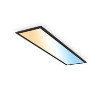 Briloner Piatto A LED panel, black, 100 x 25 cm, remote control, 12.6W