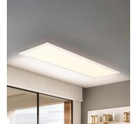 Briloner Piatto CCT LED panel, IP44, 100 x 25 cm, remote control, white
