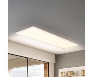 Briloner Piatto CCT LED panel, IP44, 100 x 25 cm, remote control, white
