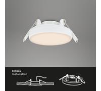 Briloner Plat LED downlight, white, set of 3, 3,000 K