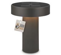 BRILONER - Poga Rechargeable LED Table Lamp, Solar Panel, Stepless Touch Dimmer, IP44, USB-C, Night Light, Battery Lamp, German Design Award Winner 2026, 16 x 20 cm, Anthracite