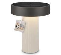 BRILONER - Poga Rechargeable LED Table Lamp, Solar Panel, Stepless Touch Dimmer, IP44, USB-C, Night Light, Battery Lamp, German Design Award Winner 2026, 16 x 20 cm, Offwhite Anthracite