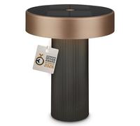 BRILONER - Poga Rechargeable LED Table Lamp, Solar Panel, Stepless Touch Dimmer, IP44, USB-C, Night Light, Battery Lamp, German Design Award Winner 2026, 16 x 20 cm, Anthracite Bronze Metallic