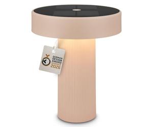 BRILONER - Poga Rechargeable LED Table Lamp, Solar Panel, Stepless Touch Dimmer, IP44, USB-C, Night Light, Battery Lamp, German Design Award Winner 2026, 16 x 20 cm, Beige