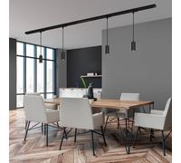 Briloner RAIL 230 V track lighting system, black, 4 LED pendants, length 1.5m