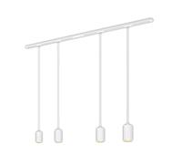 Briloner - Rail Rail System Complete Set, 4X GU10 Suspension, Power Supply, Ceiling Lighting Rail System, Spotlight Rail, Ceiling Light, Pendant lamp, 1.5 m, White