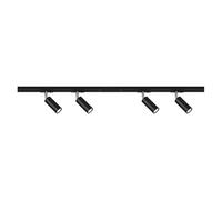Briloner - Rail Rail System Complete Set, 4X LED dimmable spotlights, swivelling, Lamps, Ceiling Light Rail System, Spotlight Rail, Ceiling lamp, 1.5 m, Black