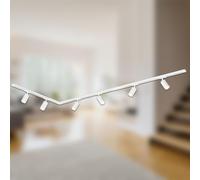 Briloner - Rail Rail System, Complete Set, 6X GU10 Adjustable spotlights, L-Shape, Ceiling Light Rail System, Spotlight Rail, Ceiling lamp, Spotlight, 3 m, White