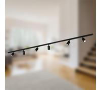 Briloner - Rail Rail System Complete Set, 6X GU10 Adjustable spotlights, L-Shape, Ceiling Light Rail System, Spotlight Rail, Ceiling lamp, Spotlight, 2.25 m, Black