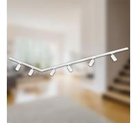 Briloner - Rail Rail System, Complete Set, 6X GU10 Adjustable spotlights, L-Shape, Ceiling Light Rail System, Spotlight Rail, Ceiling Light, Spotlight, 2.25 m, White