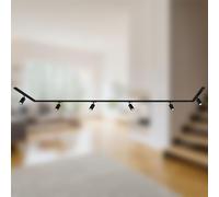 Briloner - Rail Rail System, Complete Set, 6X GU10 Adjustable spotlights, U/Z Shape, Ceiling Light Rail System, Spotlight Rail, Ceiling lamp, Spotlight, 4.5 m, Black