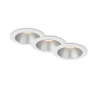 BRILONER Recessed LED Bathroom Lights, Set of 3, 95 x 54 mm, White/Silver, Warm White Light, IP44 Splash Protection