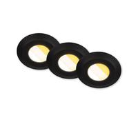 BRILONER - Set of 3 LED recessed Bathroom spotlights 230V Housing 50% Recycled, Colour Temperature Change, Dimmable, IP44, Ra90, LED spot, Flat, Ceiling, Recessed Lights, Bathroom, 68mm, 90x30mm