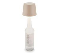 BRILONER - Rechargeable Bottle lamp with Touch, dimmable, Warm White Light Colour, LED lamp, no Cord, Bedside, Battery, Outdoor, Camp Light, 10,5x11,5 cm, Beige