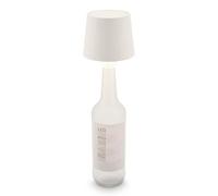 BRILONER - Rechargeable Bottle lamp with Touch, dimmable, Warm White Light Colour, LED lamp, no Cord, Bedside, Battery, Outdoor, Camp Light, 10,5x11,5 cm, Off-White