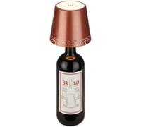 BRILONER - Rechargeable Bottle lamp with USB c, Cordless lamp with Touch, dimmable, Warm White, 11x9cm., IP44, Bedside Lamps, Table lamp, Battery lamp, Table Lamps for Living Room, Copper-Coloured