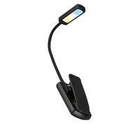 BRILONER - Rechargeable Clamp Lamp, CCT Colour Selection for Warm to Cool Light, Stepless Dimmer, Adjustable, USB-C Charging, Reading Light, Clip On Book Lamp, 29 x 4 x 3 cm, Black