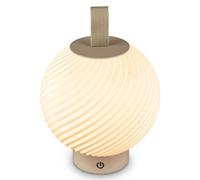 Briloner - Rechargeable LED Table Lamp IP44 with Touch Control, Dimmable, Warm White Light, USB-C Charging, Night Light, Bedside Lamps, Battery Lamp, 18 x 25 cm, Beige