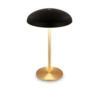 BRILONER - Rechargeable LED Table lamp IP44 with Light Edge, Touch, Replaceable Battery, LED Light, Battery Table lamp, Bedside, no Cord, 19.5x30.5 cm, Black Brass