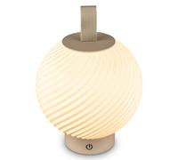 BRILONER - Rechargeable LED Table Lamp IP44 with Touch Control, Dimmable, Warm White Light, USB-C Charging, Night Light, Bedside Lamps, Battery Lamp, 18 x 25 cm, Beige