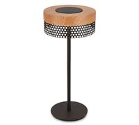 Briloner Booha rechargeable table lamp, brown, metal, IP44, dimmable