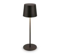 BRILONER - Rechargeable LED Table Lamp IP44 with Touch, Dimmable, Replaceable Battery, Outdoor LED Light, Bedside, Cordless, Camp Lamp, 11x33cm, Black