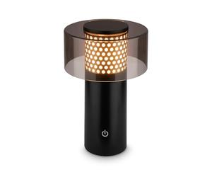 BRILONER - Rechargeable LED Table Lamp IP44 with Touch, Dimmable, Warm White Light, LED, Battery, Cordless, 13X20.5 cm, Black-Gold