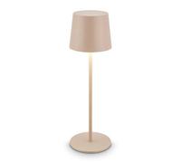 BRILONER - Rechargeable LED Table Lamp, Reading Light, Touch Control, Dimmable, Replaceable Battery & LED Board, Outdoor Camping Lights, Bedside Lamps, Cordless, Garden Light, 11x33cm, Beige