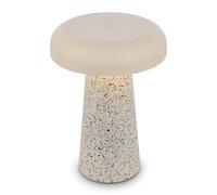 BRILONER - Rechargeable LED Table Lamp, Stepless Touch Dimmer, IP44, USB-C Charging Cable, Replaceable Battery, Night Light, Bedside Lamps, Battery Lamp, 12 x 17 cm, Travertine Warm Grey