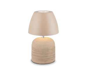 BRILONER - Rechargeable LED Table Lamp with Ceramic Base, IP44 Water Splash Protection, Touch Control, Dimmable, Battery Lamp, Bedside Light, Cordless, Indoor/Outdoor Lighting, 13,5X22 cm, Beige