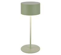 BRILONER - Rechargeable LED Table Lamp with Light Edge, Stepless Touch Dimmer, IP44, USB-C Charging Cable, Replaceable Battery, Night Light, Bedside Lamps, Battery Lamp, 8 x 19 cm, Sage Green