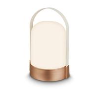 BRILONER - Rechargeable Table Lamp, 3-Level Dimmer, Memory Function, IP44, USB-C Charging Cable, Night Light, Battery Lamp, LED Light, 14.5 x 13.5 x 24 cm, Bronze Metallic White