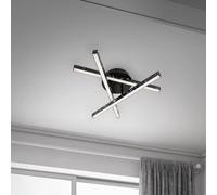 Briloner Rey ceiling lamp, sparkle effect, 3-bulb, black