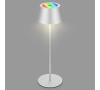 Briloner - RGB Battery Table Lamp 2 in 1, Adjustable Height, Touch, Mobile Light, LED Table Light, Outdoor, IP44, Bedside Lamp, Cordless, Camping Lights, Silver Coloured