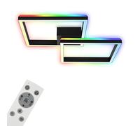 Briloner - RGB Ceiling Light, LED Backlight, Dimmable, Colour Temperature, RGB Frame, Remote Control, Black