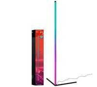 BRILONER RGBIC LED Floor Lamp with Remote Control, Magic RGB LED Lamp as Gaming Decoration, Ambient Lighting with Music Sensor, Lightbar Dimmable, Multicoloured Light, Black, 1.43 m High