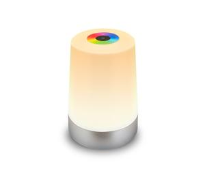 BRILONER RGBW Cordless Chrome Matt Battery Powered LED Table Lamp in Silver Briloner Silver