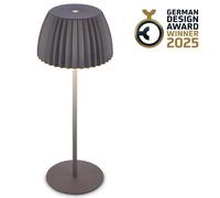 BRILONER - Riffle Rechargeable LED Table lamp IP44 with Light Edge, Touch, Replaceable Battery, LED Light, Battery Table lamp, Bedside lamp, German Design Award Winner, 14.5x36.5 cm, Anthracite